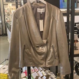 NWT no flaws! Metallic faux leather jacket